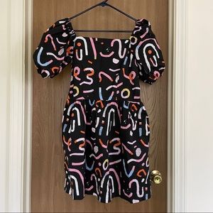 Made in USA Dress with Puff Sleeve, Fun Print/Pattern